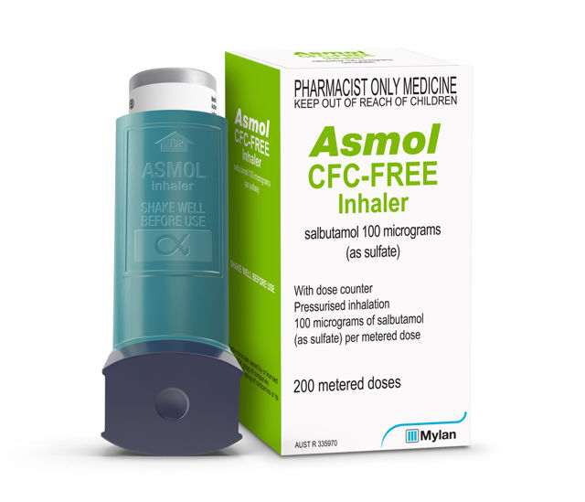 Asmol Inhaler with Dose Counter CFC-Free 100mcg - 200 doses ...